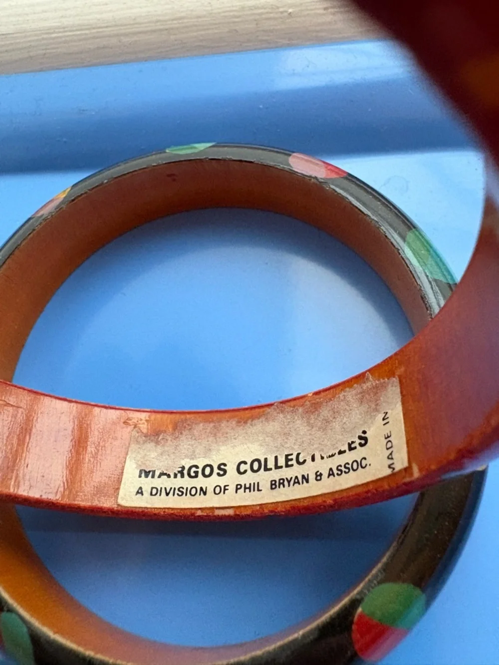 Fun 80s/90s Hand-Painted Wooden Bangle Bracelets